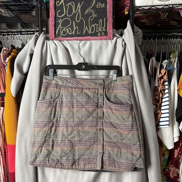 Horny Toad Thermal lined striped mini skirt - Picture 1 of 8